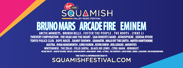 Squamish Valley Music Festival 2014 Lineup: Eminem, Bruno Mars, Arcade Fire