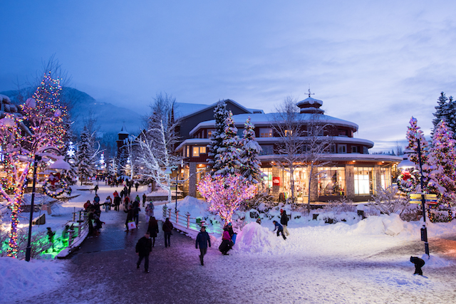 Whistler village at dusk